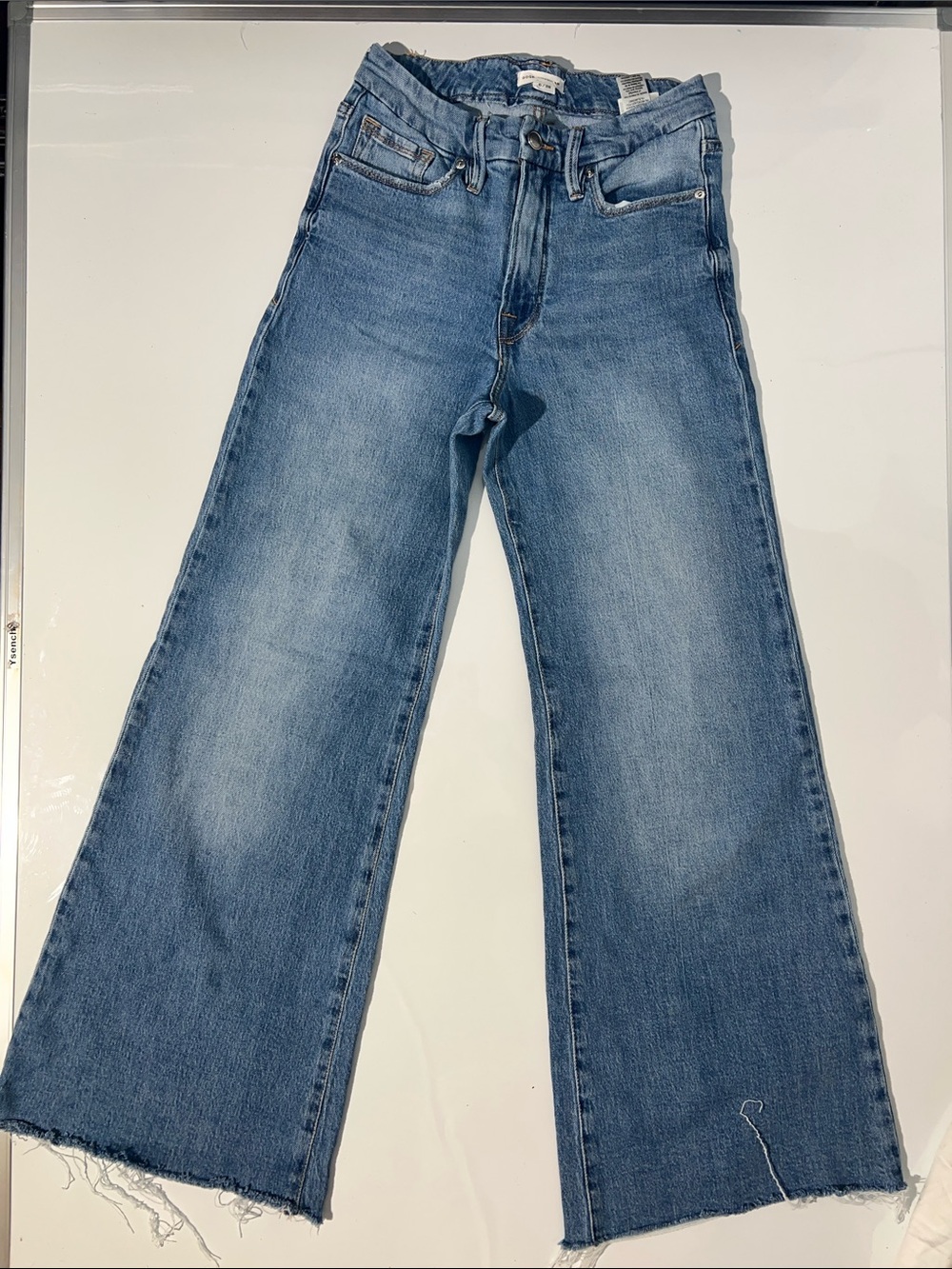 Good American Mid Blue Wide-Leg High-Rise Jeans
